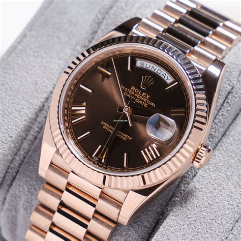 rolex day date ii rose gold chocolate dial price